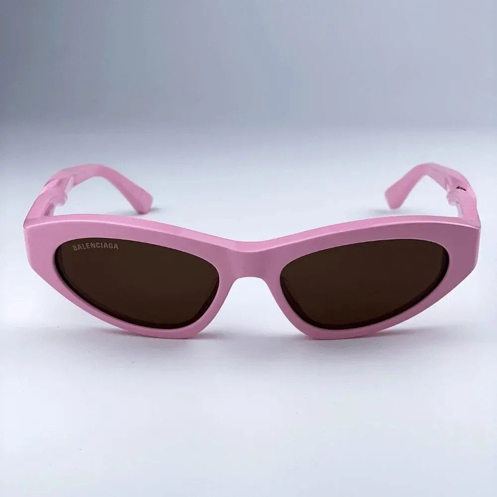 SALE! NEW Balenciaga BB0207S 004 Pink Brown Cat Eye Unisex Sunglasses